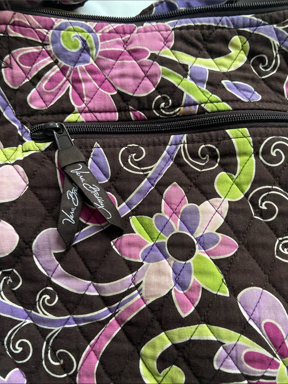 Vera bradley brown & purple crossbody bag - Picture 6 of 6
